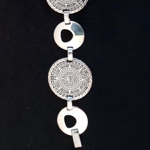 AUTHENTIC VINTAGE 925 AZTEC SILVER BRACELET - Picture 10 of 10